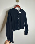 J. Crew 100% Cashmere Featherweight Button Down Cardigan Sweater Black