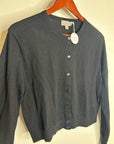 J. Crew 100% Cashmere Featherweight Button Down Cardigan Sweater Black