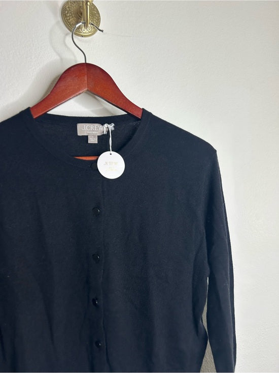 J. Crew 100% Cashmere Featherweight Button Down Cardigan Sweater Black