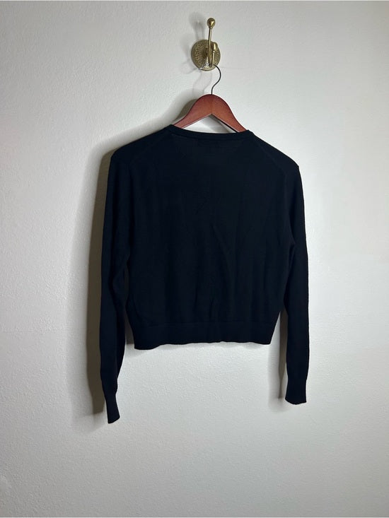 J. Crew 100% Cashmere Featherweight Button Down Cardigan Sweater Black