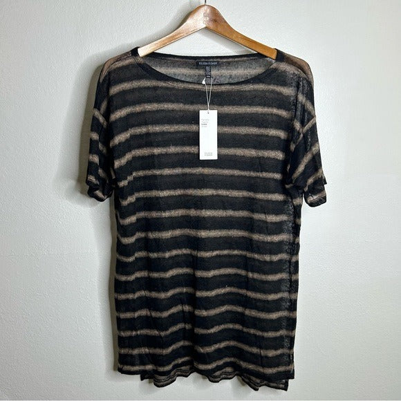 Eileen Fisher Eileen Fisher 100% Organic Linen Striped Short Sleeve T - Shirt M - Linen