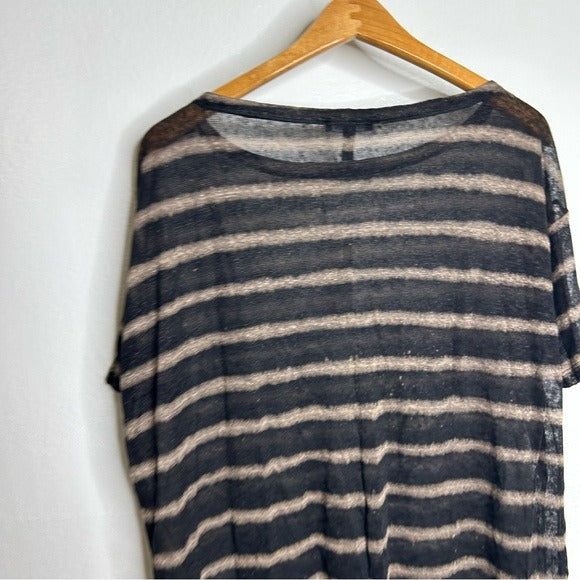Eileen Fisher Eileen Fisher 100% Organic Linen Striped Short Sleeve T - Shirt M - Linen