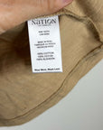 Nation LA 100% Cotton Jen Gold Button Down Puff Sleeve Top in Toffee