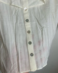 Nation LA 100% Cotton Sandra Ruffle Lightweight Peasant Blouse in Cream