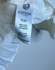 Nation LA 100% Cotton Sandra Ruffle Lightweight Peasant Blouse in Cream