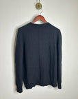 POETRY 100% Organic Cotton Charcoal Gray V - Neck Textured Knit Sweater