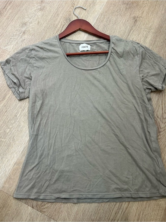 MATE The Label 100% Organic Cotton Scoop Neck T - Shirt Green