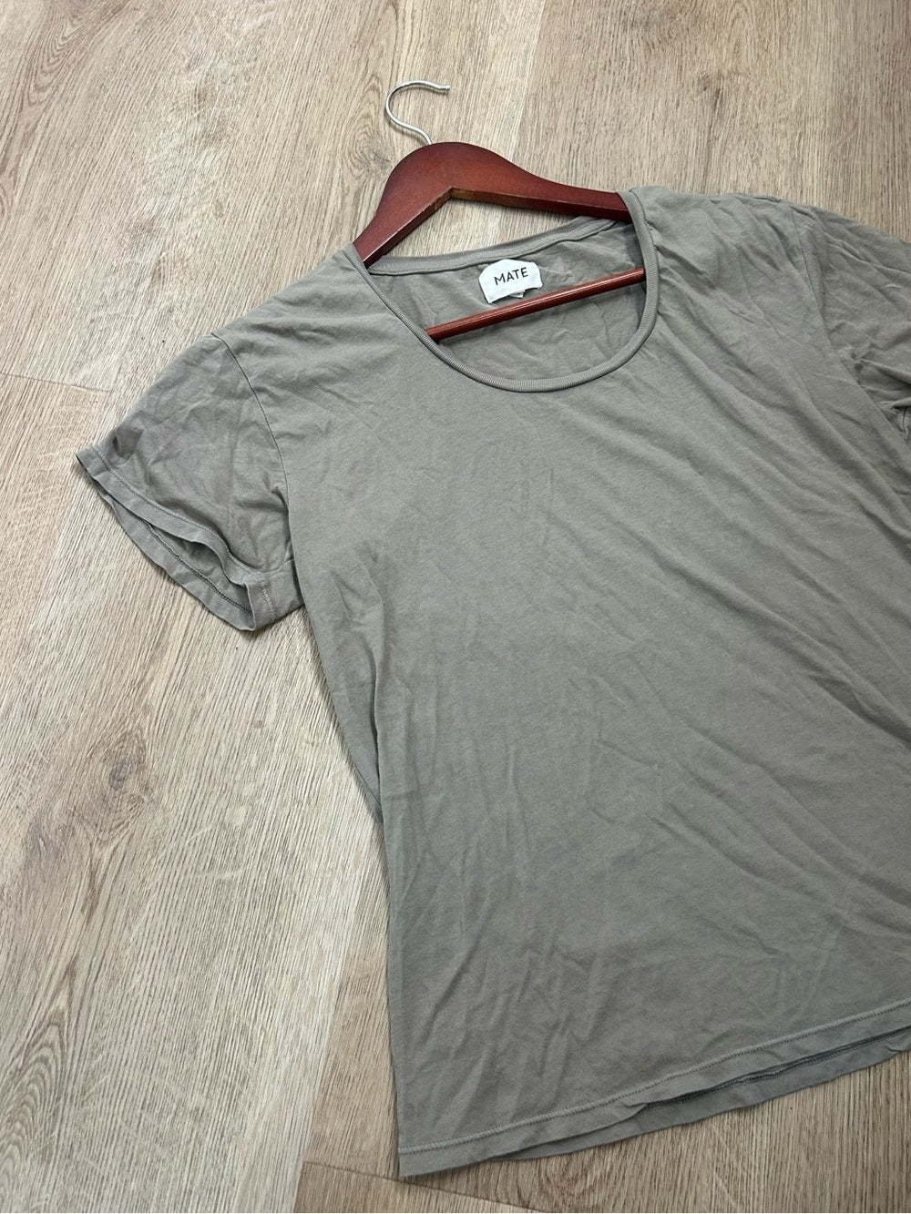 MATE The Label 100% Organic Cotton Scoop Neck T - Shirt Green