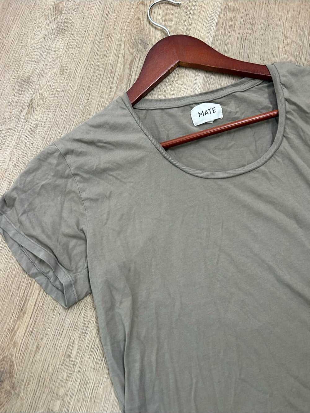 MATE The Label 100% Organic Cotton Scoop Neck T - Shirt Green