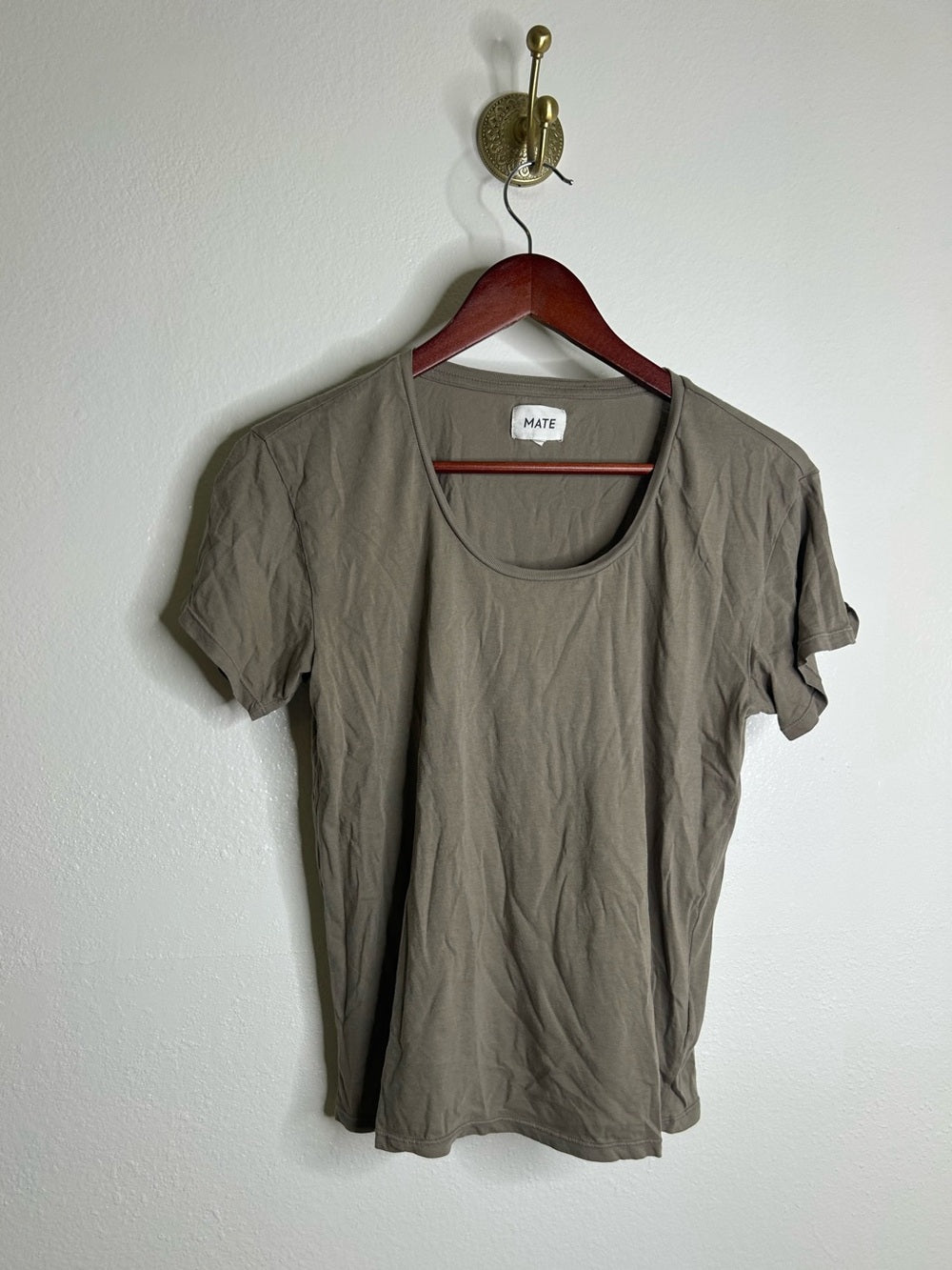 MATE The Label 100% Organic Cotton Scoop Neck T - Shirt Green