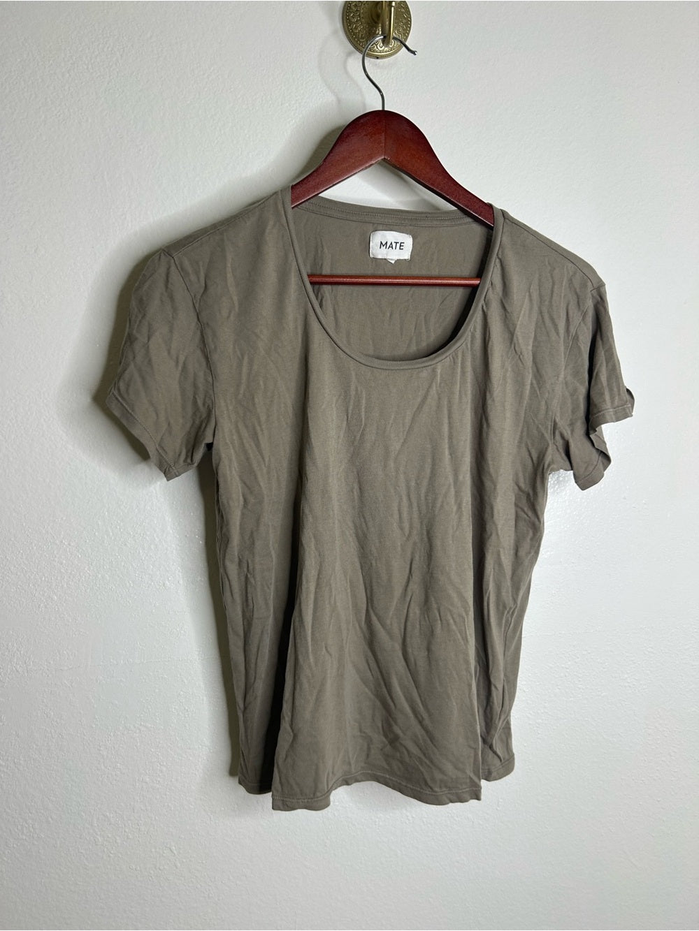 MATE The Label 100% Organic Cotton Scoop Neck T - Shirt Green