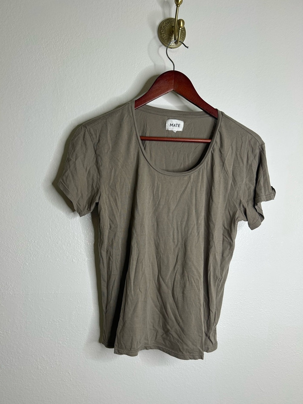 MATE The Label 100% Organic Cotton Scoop Neck T - Shirt Green
