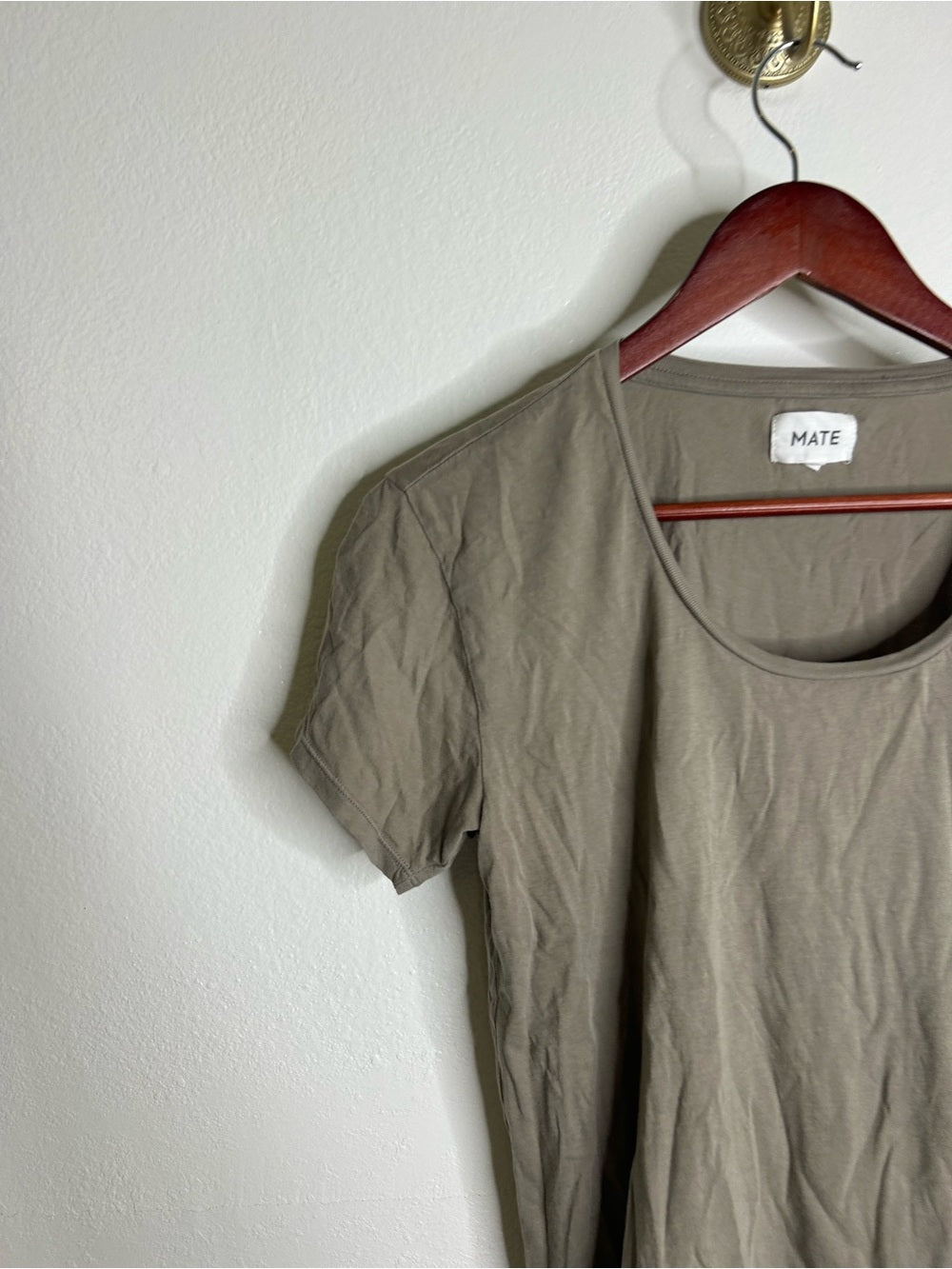 MATE The Label 100% Organic Cotton Scoop Neck T - Shirt Green