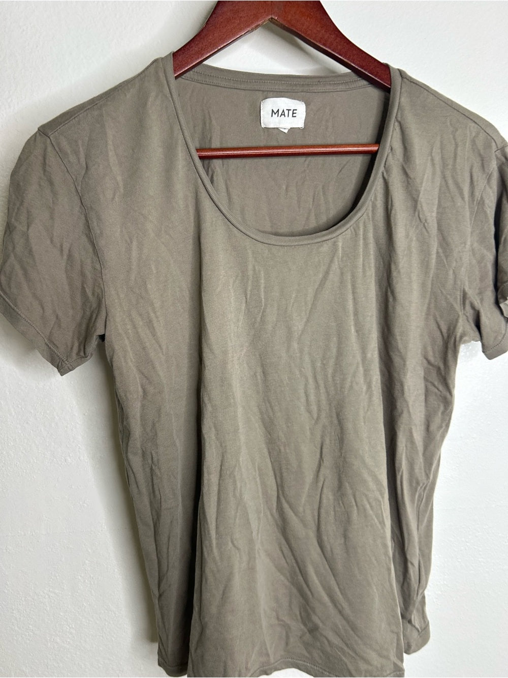 MATE The Label 100% Organic Cotton Scoop Neck T - Shirt Green