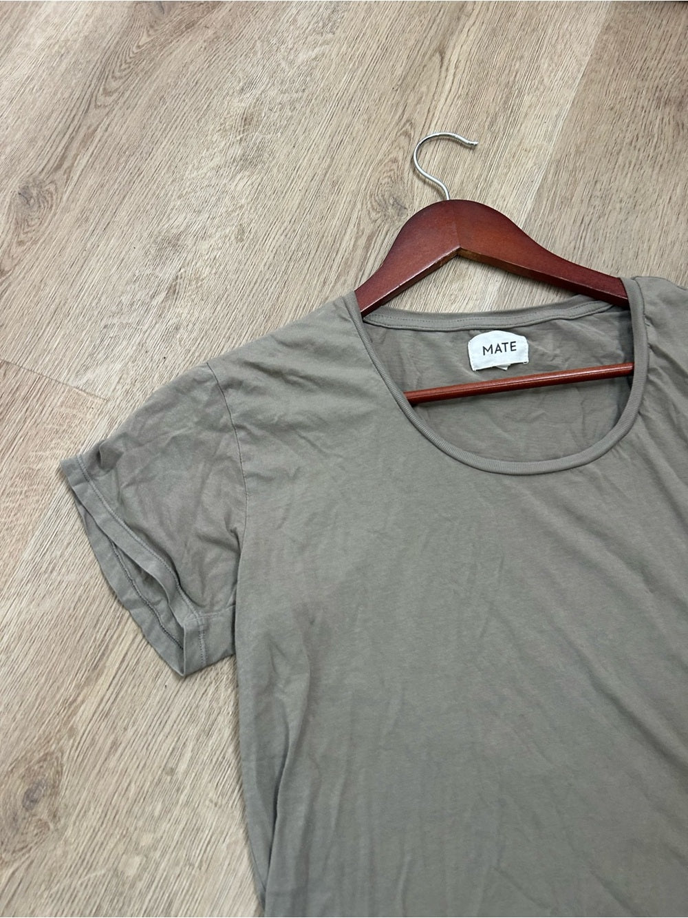 MATE The Label 100% Organic Cotton Scoop Neck T - Shirt Green