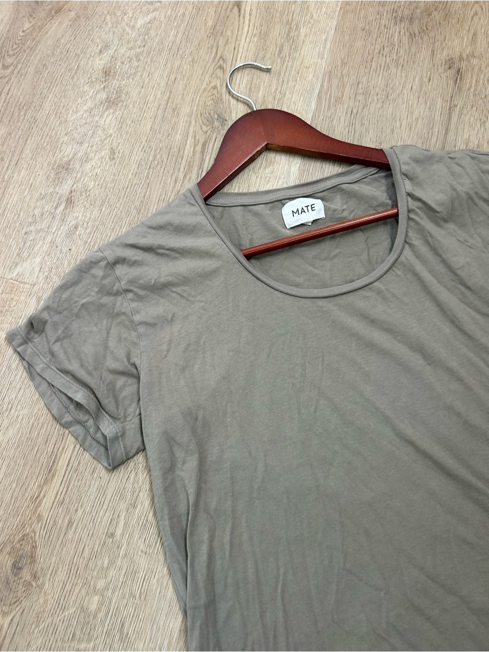 MATE The Label 100% Organic Cotton Scoop Neck T - Shirt Green