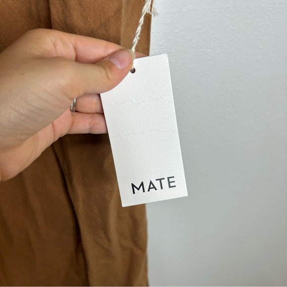 MATE The Label 100% Linen Midi Slip Dress in Sedona