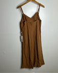 MATE The Label 100% Linen Midi Slip Dress in Sedona