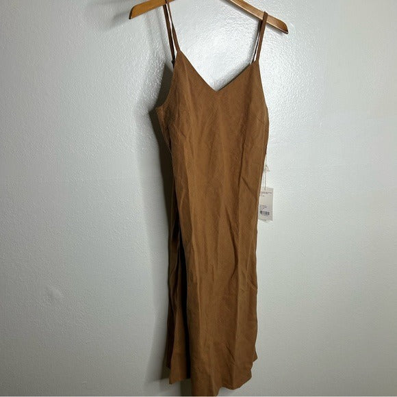 MATE the Label MATE The Label 100% Linen Midi Slip Dress in Sedona - Linen
