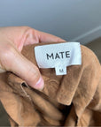 MATE The Label 100% Linen Midi Slip Dress in Sedona