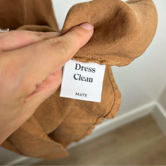 MATE The Label 100% Linen Midi Slip Dress in Sedona