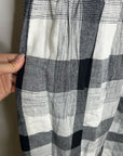 Piper & Scoot Hemp Cotton Black White Checkered Midi Dress Short Sleeve