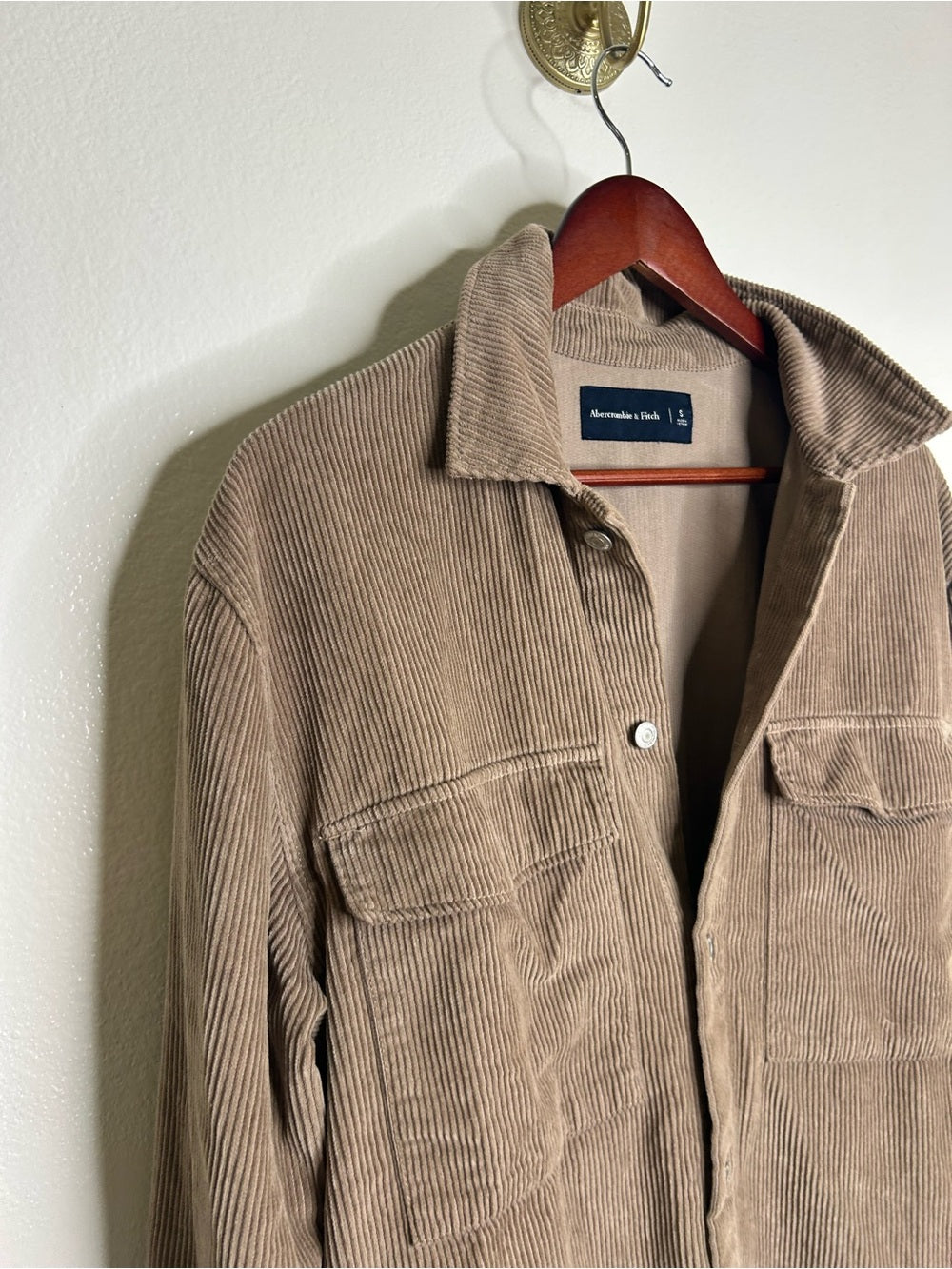Abercrombie &amp; Fitch 100% Cotton Corduroy Oversized Button Down Shirt Jacket