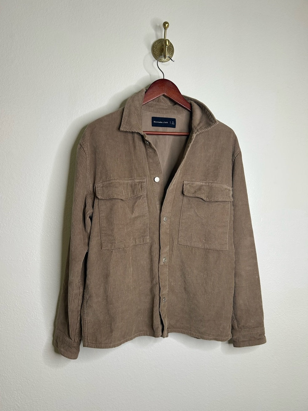 Abercrombie &amp; Fitch 100% Cotton Corduroy Oversized Button Down Shirt Jacket