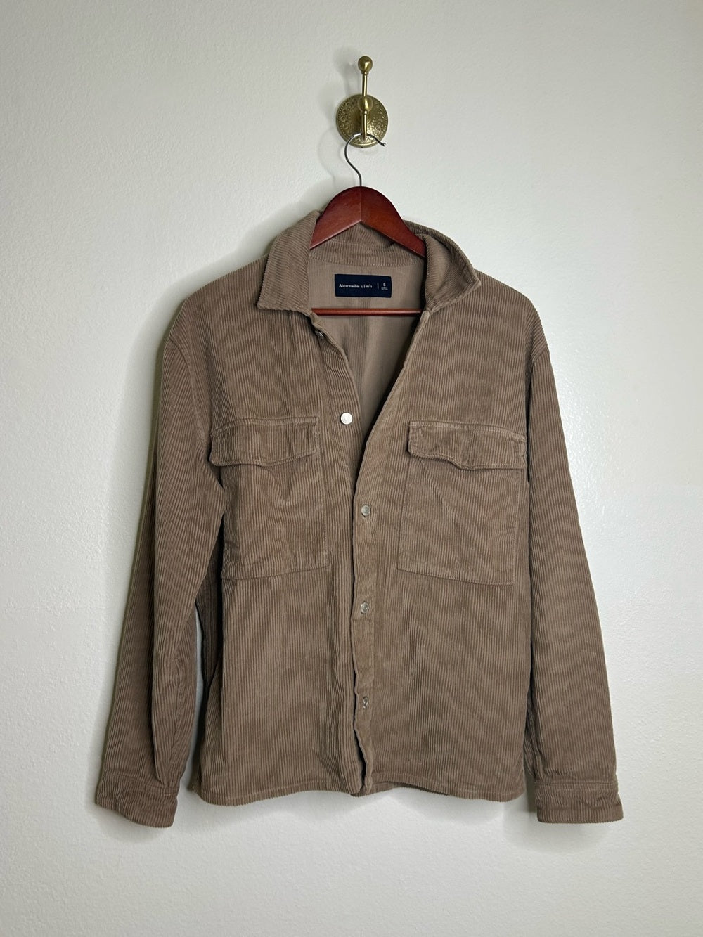 Abercrombie &amp; Fitch 100% Cotton Corduroy Oversized Button Down Shirt Jacket