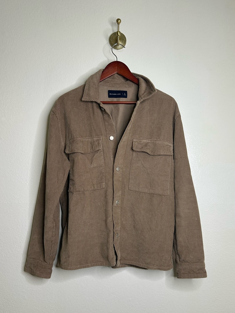 Abercrombie &amp; Fitch 100% Cotton Corduroy Oversized Button Down Shirt Jacket