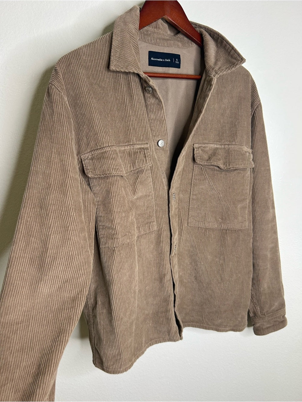 Abercrombie &amp; Fitch 100% Cotton Corduroy Oversized Button Down Shirt Jacket