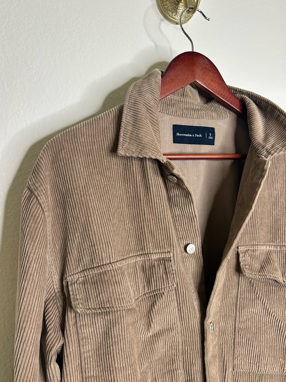 Abercrombie &amp; Fitch 100% Cotton Corduroy Oversized Button Down Shirt Jacket