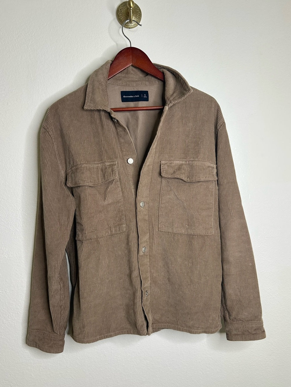 Abercrombie &amp; Fitch 100% Cotton Corduroy Oversized Button Down Shirt Jacket