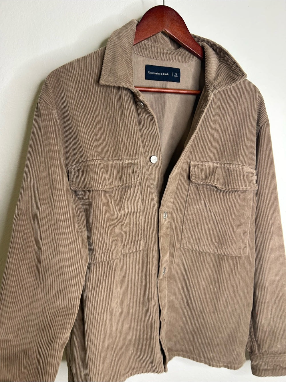 Abercrombie &amp; Fitch 100% Cotton Corduroy Oversized Button Down Shirt Jacket
