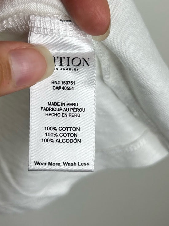 Nation LA 100% Cotton Jen Gold Button Down Puff Sleeve Top in White
