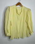 Masscob 100% Cotton Gauze Yellow Button Down Blouse