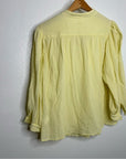 Masscob 100% Cotton Gauze Yellow Button Down Blouse