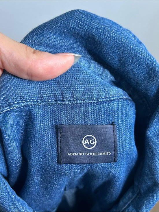AG 100% Cotton Denim Long Sleeve Button Down Collared Ana Shirt