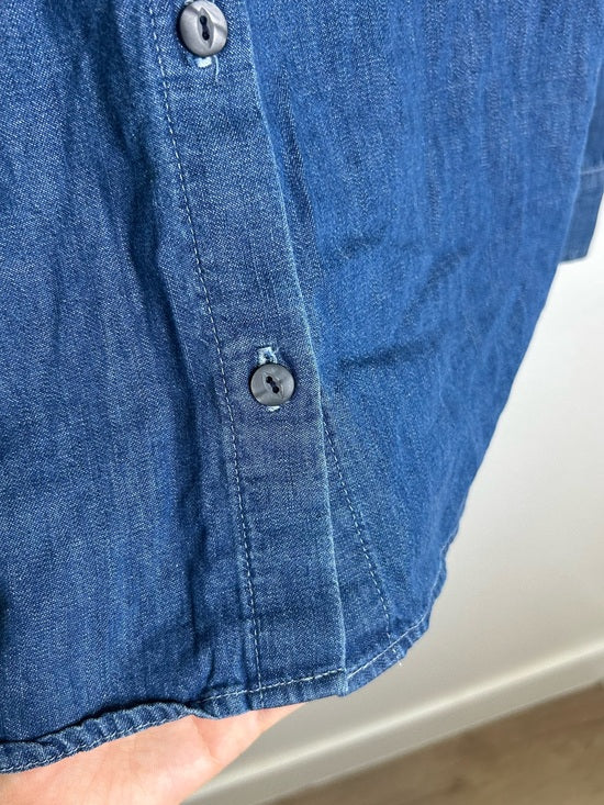 AG 100% Cotton Denim Long Sleeve Button Down Collared Ana Shirt
