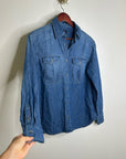 AG 100% Cotton Denim Long Sleeve Button Down Collared Ana Shirt