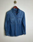 AG 100% Cotton Denim Long Sleeve Button Down Collared Ana Shirt