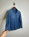 AG 100% Cotton Denim Long Sleeve Button Down Collared Ana Shirt