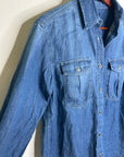 AG 100% Cotton Denim Long Sleeve Button Down Collared Ana Shirt