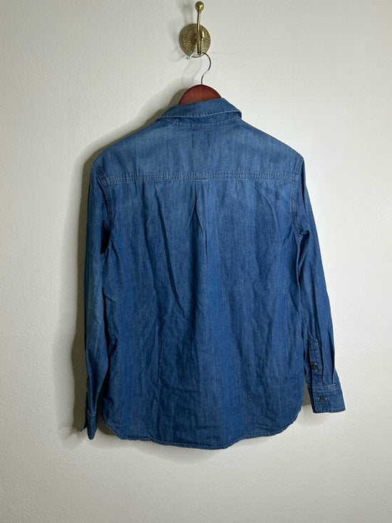 AG 100% Cotton Denim Long Sleeve Button Down Collared Ana Shirt
