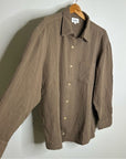 MATE The Label 100% Organic Cotton Gauze Button Down Shirt Brown Tan