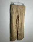 Ralph Lauren 100% Linen Wide Leg Drawstring Pull on Pant in Birch Tan