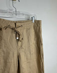 Ralph Lauren 100% Linen Wide Leg Drawstring Pull on Pant in Birch Tan