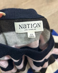 Nation LA Cotton Cashmere Yanni Knit Striped Sweater in Blush Vintage Stripe