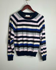 Nation LA Cotton Cashmere Yanni Knit Striped Sweater in Blush Vintage Stripe