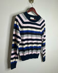 Nation LA Cotton Cashmere Yanni Knit Striped Sweater in Blush Vintage Stripe